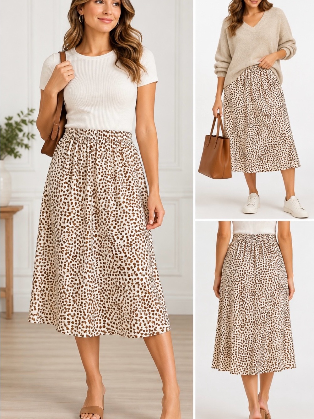 J.Crew Leopard Print Midi Skirt Size Small | Y2K Preppy Safari Animal Print